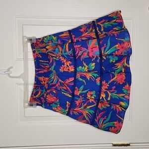 J. Crew Factory Blue Floral Tiered Mini Skirt